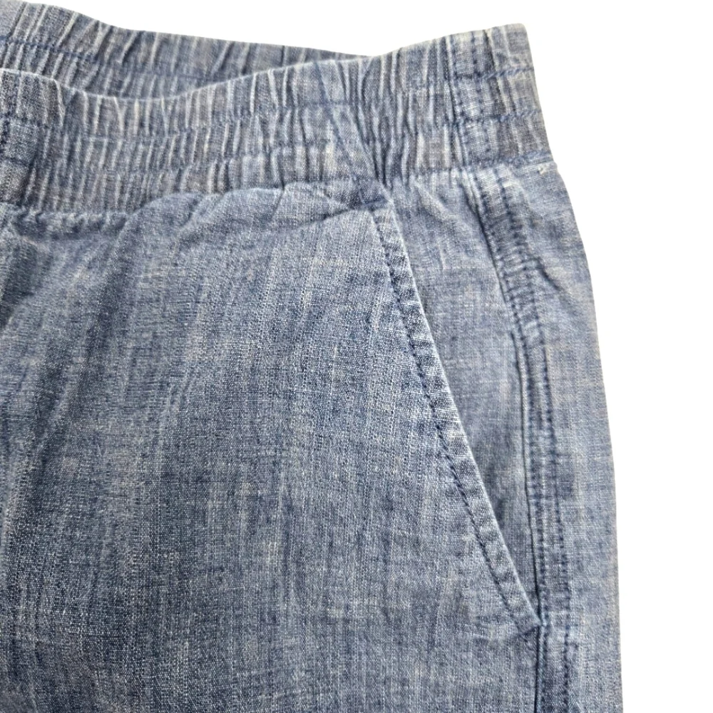 Lands End Mid-Rise Elastic‎ Waist Pull-On Cotton Shorts Pockets Size Small